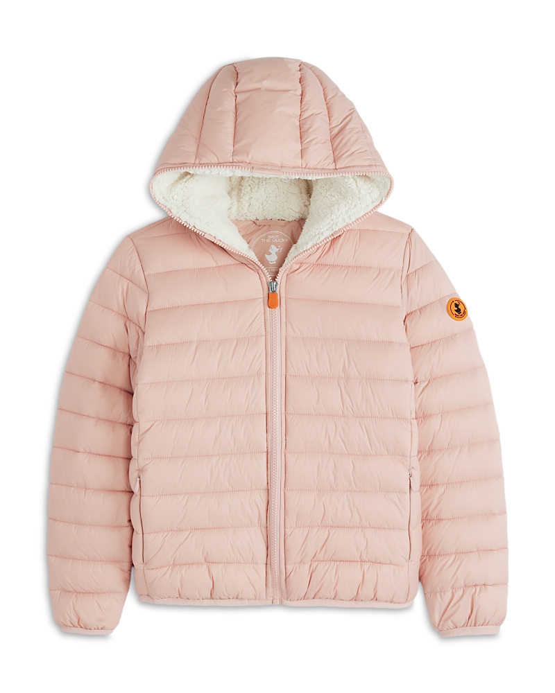 Save The Duck Girls' Leci Hooded Puffer Jacket - Little Kid, Big Kid In Blush Pink