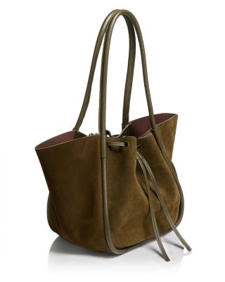Large Suede Ruched Tote