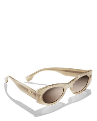 FENDI｜Roma サングラス ベージュ／オーバル・アセテート Fendi Roma Oval Sunglasses, 52mm - Exclusive | Bloomingdale's
