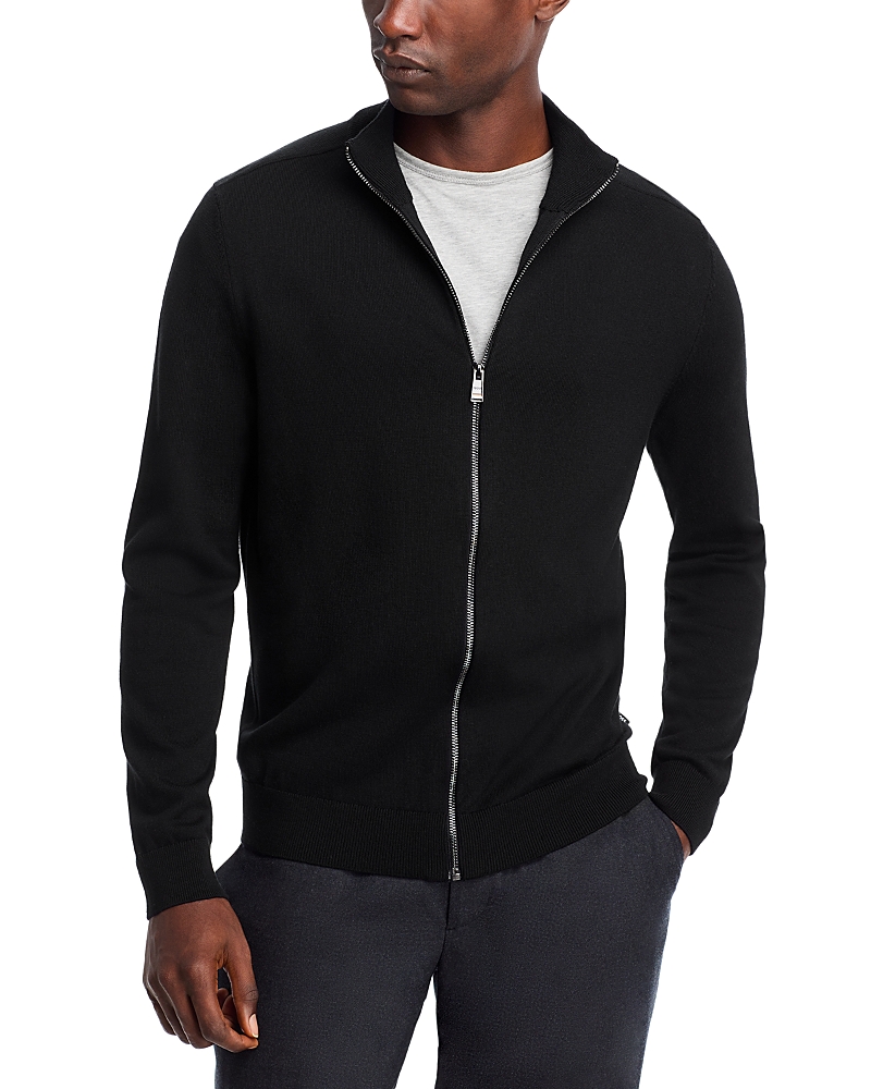 Shop Hugo Boss Lopedro Full Zip Sweater In Black