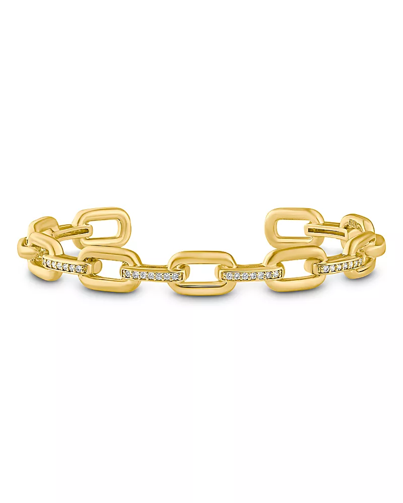 Kenneth Jay Lane Pave Chain Open Cuff Bracelet