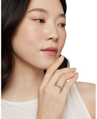 Petite Infinity Band Ring in Sterling Silver with 14K Yellow Gold