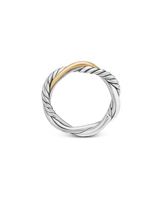 Petite Infinity Band Ring in Sterling Silver with 14K Yellow Gold