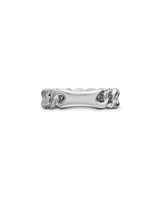 Belmont Curb Link Narrow Ring with Pav&amp;eacute; Diamonds