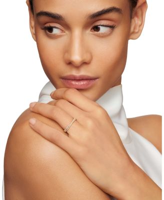 18K Yellow Gold DY Crossover&reg; Micro Pav&eacute; Band Ring 