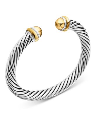 Cable Classic Bracelet with 14K Yellow Gold, 7mm