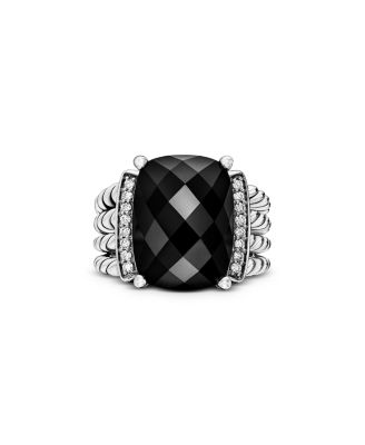 Wheaton Ring with Black Onyx and Diamonds