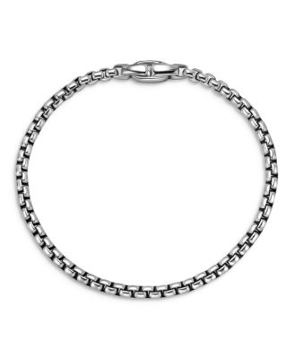 Men&#39;s Box Chain Bracelet in Sterling Silver, 4mm