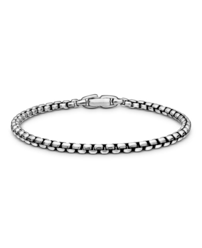 Men's Box Chain Bracelet Sterling Silver