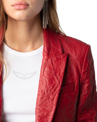 Visko Cuir Froisse Leather Blazer