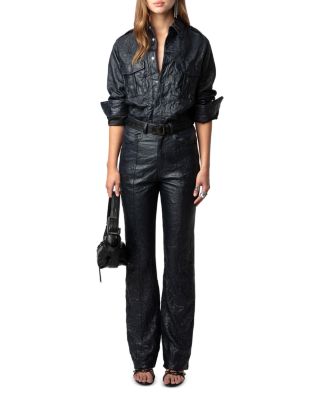 Poete Cuir Froisse Leather Pants
