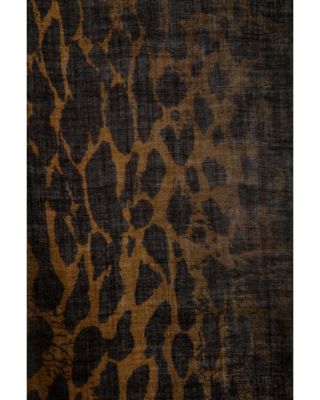 Judy Leopard Print Wool Scarf
