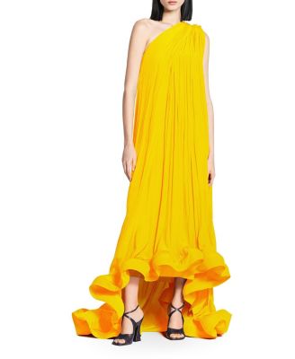 Lanvin - Long Charmeuse Asymmetric Tribute Dress