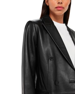 Aliza Waisted Leather Blazer