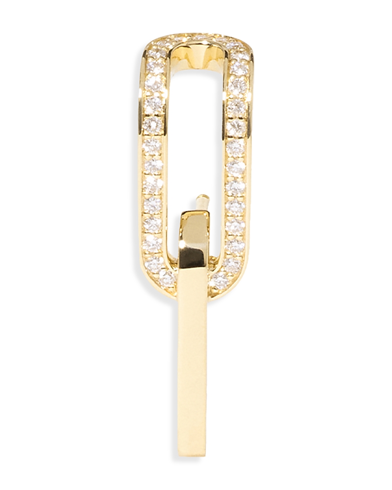 Dinh Van 18k Yellow Gold Maillon Diamond Mono Link Single Stud Earring In Gold