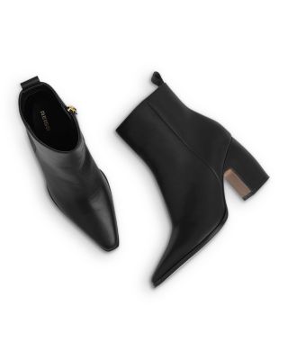 Women's Amy Almond Toe Taupe Block Heel Ankle Boots  