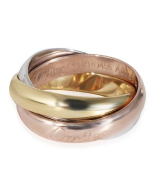 Pre-Owned Cartier Trinity 18K 3 Tone Gold Fashion Ring