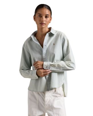 Ralph Lauren Lauren Ralph Lauren Button Front Linen Chambray Shirt | Bloomingdale's Women 