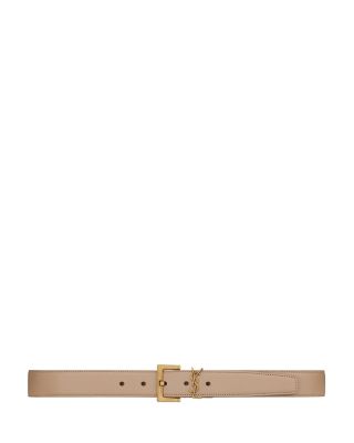 Saint Laurent Cassandre Belt with Square Buckle in Shiny Box Saint Laurent Leather
