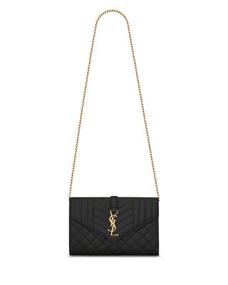 Saint Laurent - Cassandre Chain Wallet in Quilted Leather