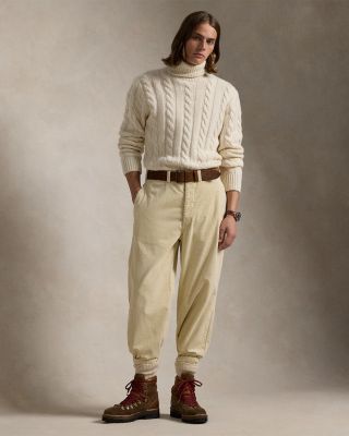 Cable Knit Wool Cashmere Turtleneck Sweater