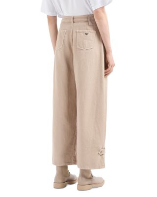 High Rise Wide Leg Jeans in Sand