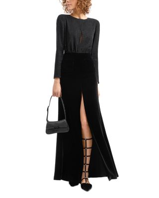 Rhinestone Bodice Velvet Gown