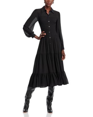 Michael Kors Michael Kors Smocked Button Down Midi Shirt Dress |  Bloomingdale's Women