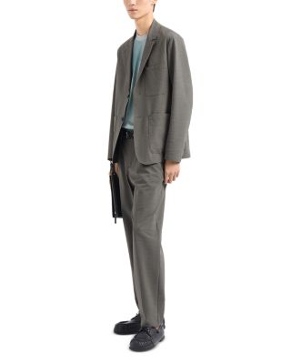 Technical Nylon Blend Seersucker Regular Fit Pleated Pants