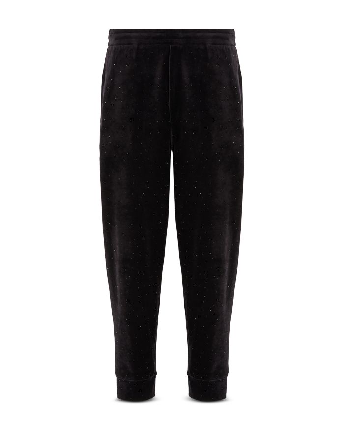 Clubwear Cotton & Nylon Chenille Rhinestone Embellished Regular Fit Joggers
