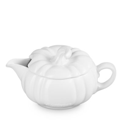 Stoneware Pumpkin Gravy Boat with Lid