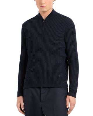 Emporio Armani - Rib Knit Quarter Zip Sweater