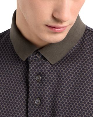 Cotton Jersey Hexagon Jacquard Regular Fit Polo Shirt
