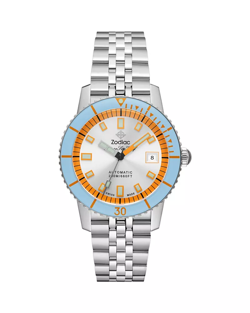 Zodiac Compression Diver Automatic Stainless Steel Watch, 40mm