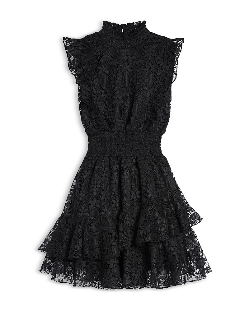 Aqua Girls' Mock Neck Lace Tiered Mini Dress - Little Kid, Big Kid - Exclusive In Black | ModeSens Aqua Girls' Mock Neck Lace Tiered Mini Dress - Little Kid, Big Kid - Exclusive In Black | ModeSens
