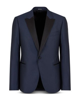 M Line Slim Fit Wool & Silk Peak Lapel Blazer