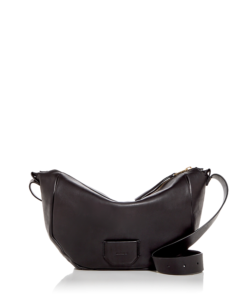 Shop Allsaints Madea Leather Shoulder Bag In Black