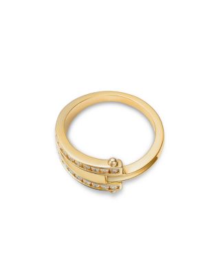 14K Yellow Gold Diamond Stack Ring, 0.38 tcw