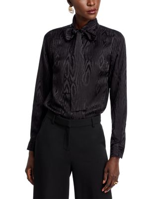 Michael Kors - Moire Jacquard Bow Blouse