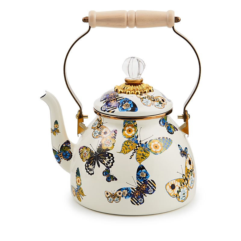 Mackenzie Childs Butterfly Tea Kettle, 2 Quart