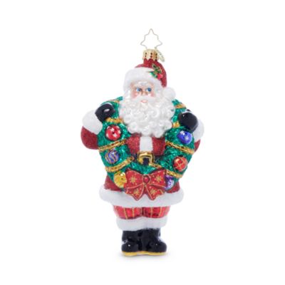 Christopher Radko - Wreath Wrangler Claus Glass Ornament