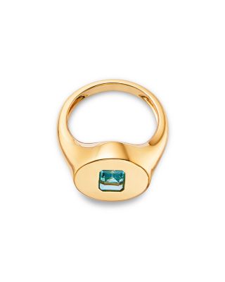 Blue Topaz Pinky Ring in 14K Yellow Gold 