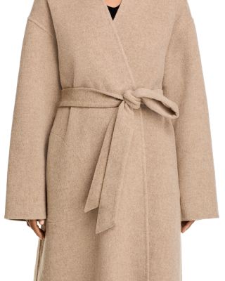 Wool Blend Wrap Coat