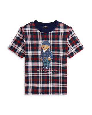 Ralph Lauren - Boys' Polo Bear Plaid Cotton Jersey Tee - Little Kid, Big Kid