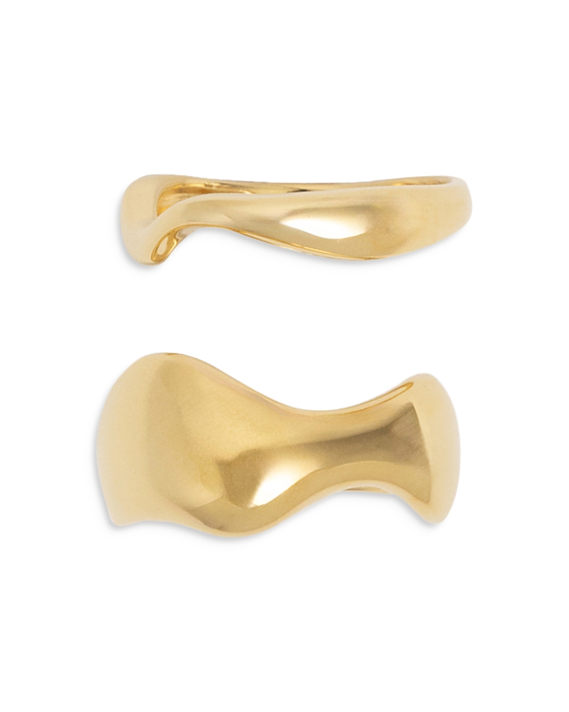 Nina Gordon Jean Sculptural Rings in 14K Gold Vermeil Sterling Silver, Set of 2