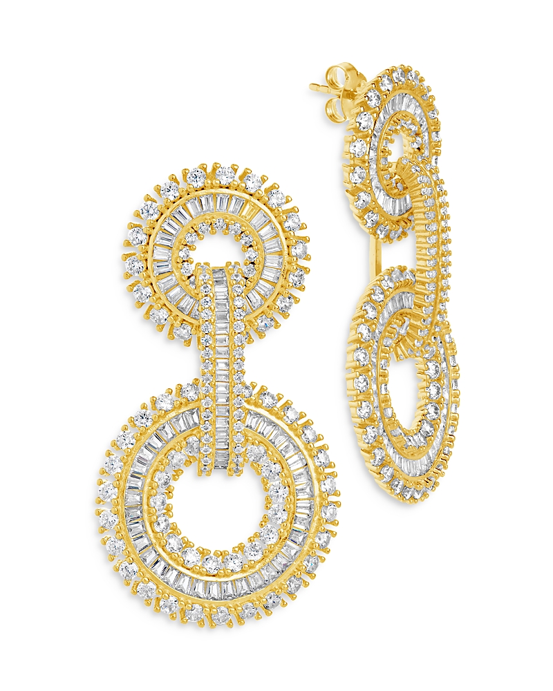 Sterling Forever Reese Cz Circle Drop Earrings In Gold