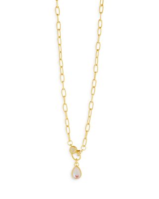 Sterling Forever - Tay Moonstone Charm Necklace, 17"