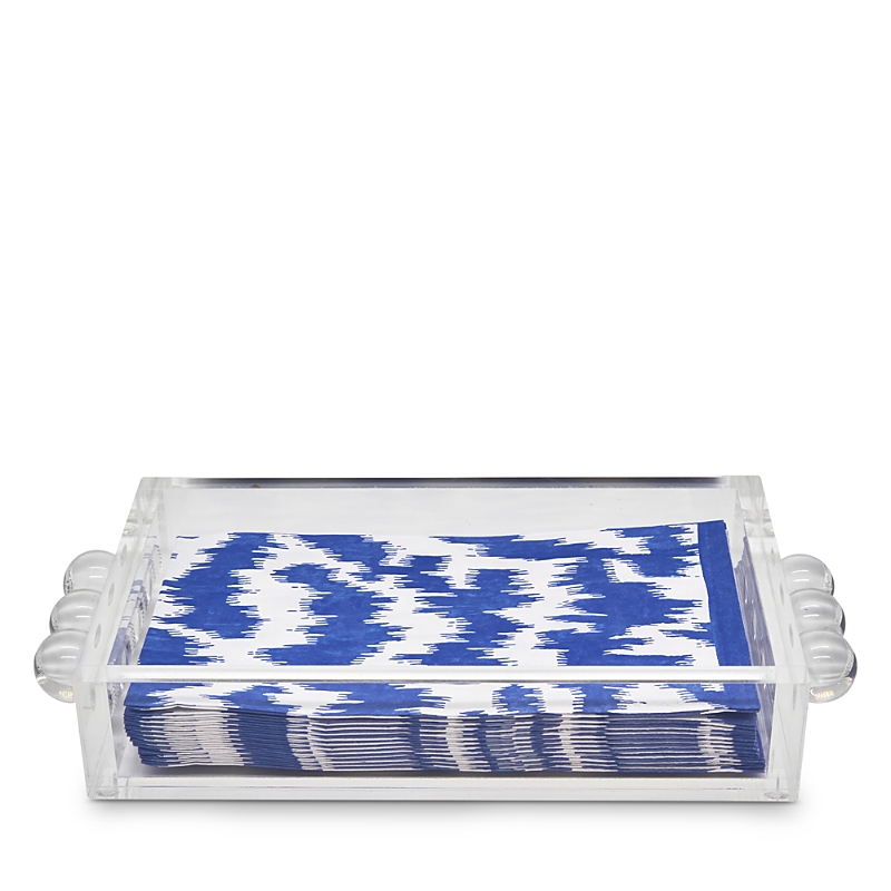 Tizo Lucite Guest Towel Holder Tray With Bubble Handles In Clear