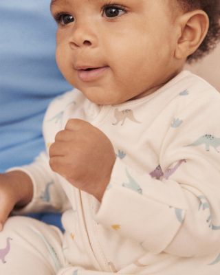 Unisex Dino Print Two Way Full Zip Footie Pajamas - Baby