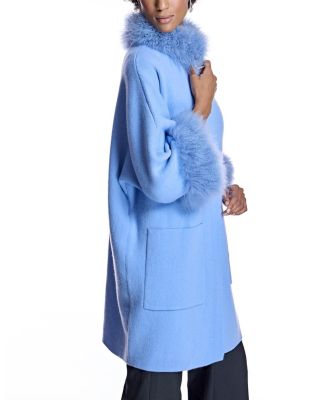 Cashmere Kimono with Cashmere Goat Trim